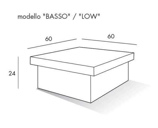 Asia - Tavolino moderno da salotto contenitore quadrato TA347