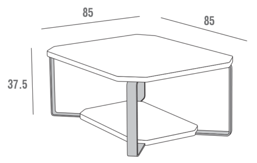 Aurora – Tavolino da salotto quadrato TA375