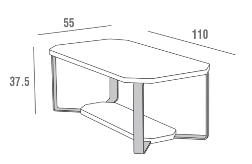 Aurora – Tavolino da salotto rettangolare TA376