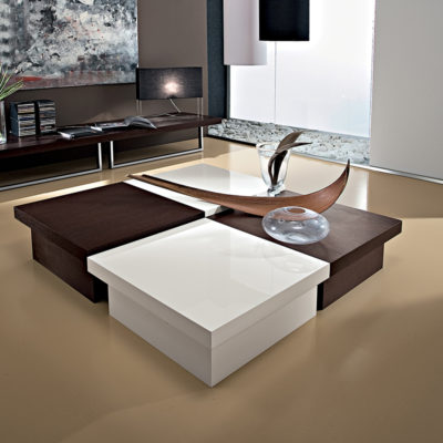 Asia - Tavolino moderno da salotto contenitore quadrato TA347