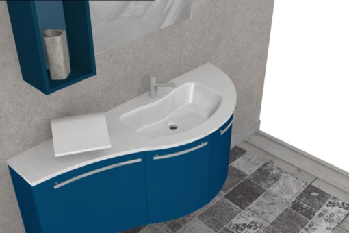 ELY W702 - Mobile arredo bagno design curvo L.140 cm personalizzabile ARCOM